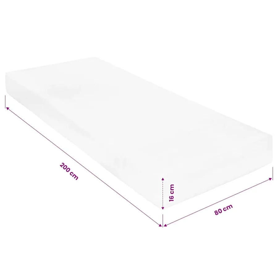 Matelas 80x200 cm 7 zones Mousse PU 16 cm H2 H3 - 10