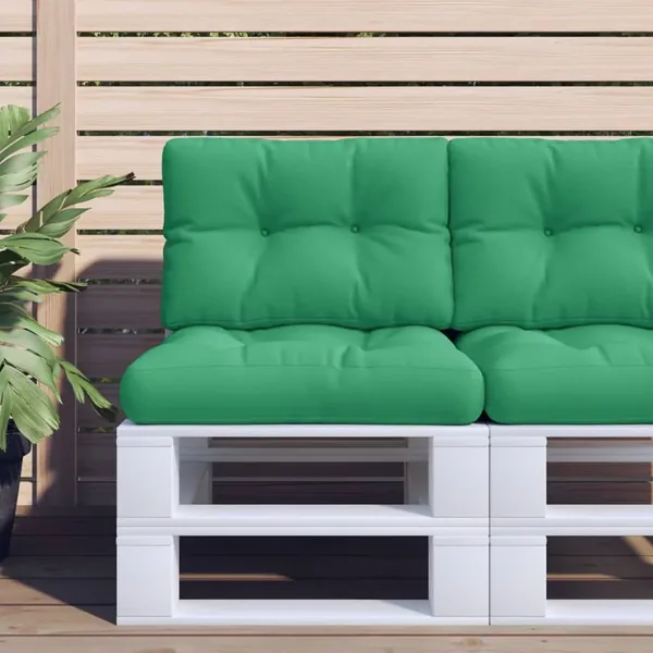 Coussins de palette lot de 2 vert tissu