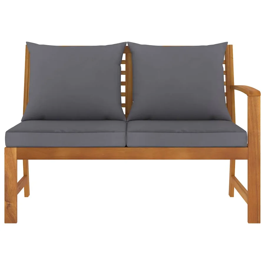 Banc de jardin 114,5 cm avec coussin gris foncé Bois d'acacia - 3