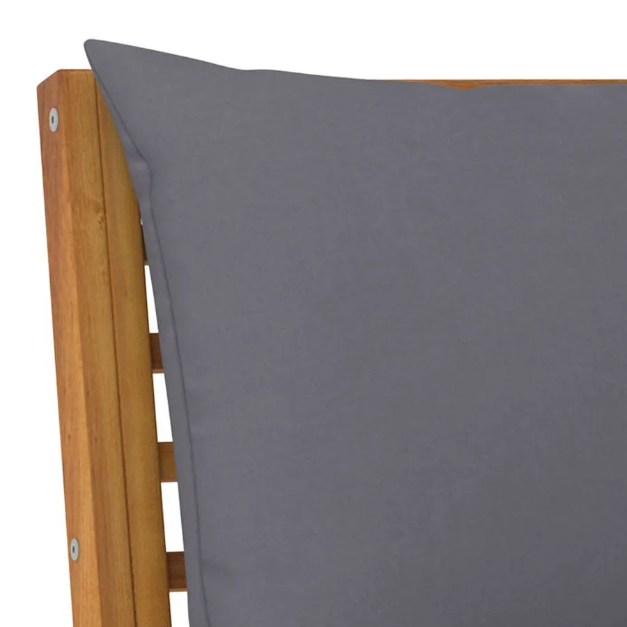 Banc de jardin 114,5 cm avec coussin gris foncé Bois d'acacia - 6
