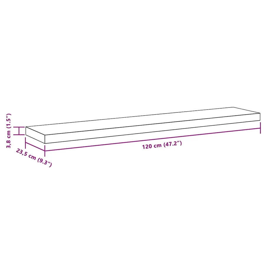 Étagères murales flottantes 2 pcs blanc 120x23,5x3,8 cm MDF - 15