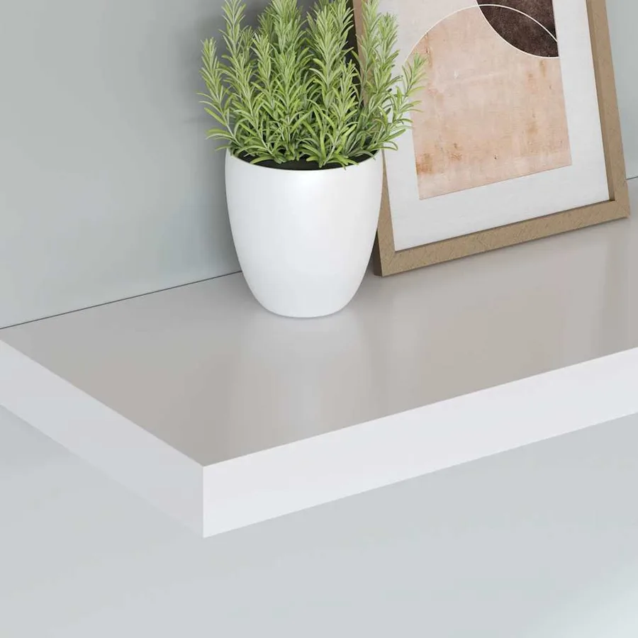 Étagères murales flottantes 2 pcs blanc 120x23,5x3,8 cm MDF - 4