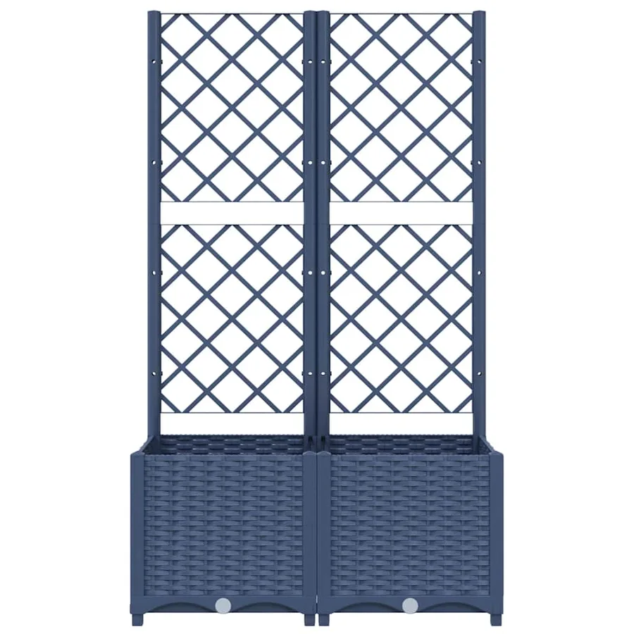 Jardinière de jardin avec treillis Bleu Gris 80x40x136 cm PP - 3