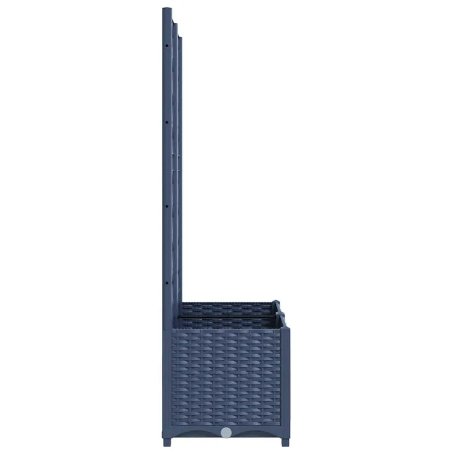 Jardinière de jardin avec treillis Bleu Gris 80x40x136 cm PP - 5