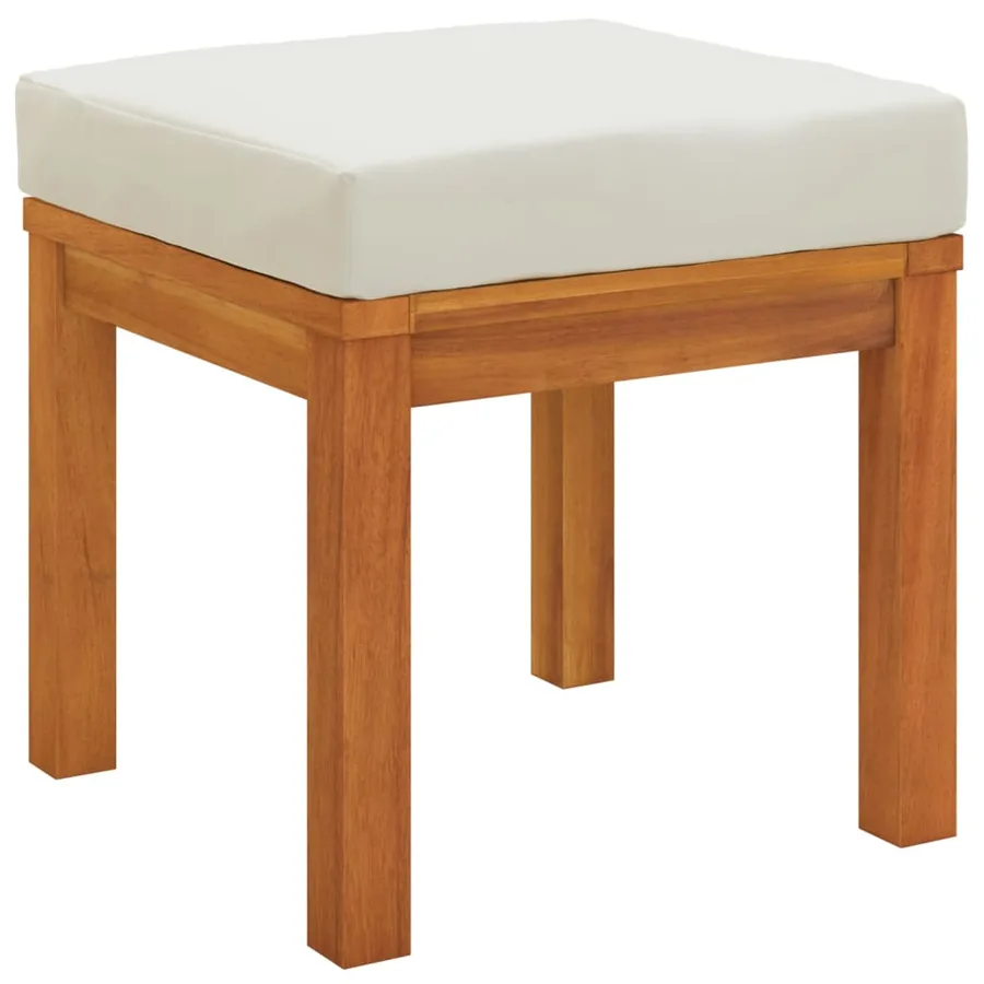 Tabourets de jardin et coussins lot de 2 Acacia solide - 3