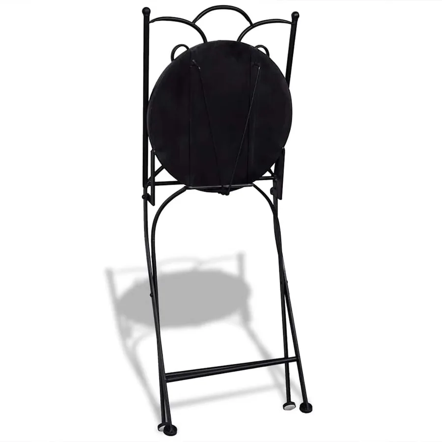 Chaises pliables de bistro 2 pcs Céramique Bleu et blanc - 6