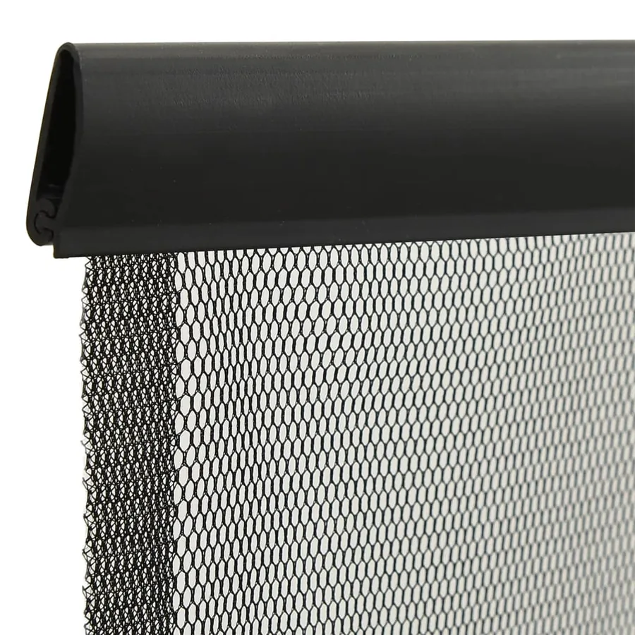 Moustiquaire de porte rideau en maille 5 pcs Noir 120x240 cm - 4