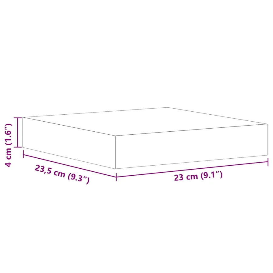 Étagère murale flottante Chêne et blanc 23x23,5x3,8 cm MDF - 15