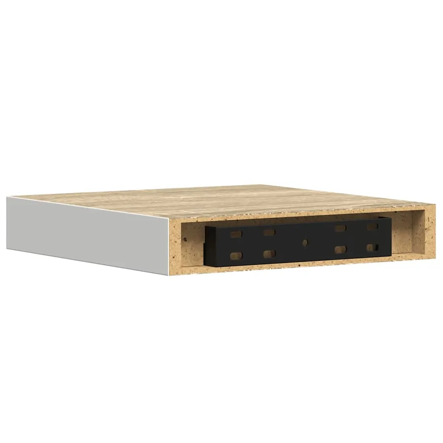 Étagère murale flottante Chêne et blanc 23x23,5x3,8 cm MDF - 8