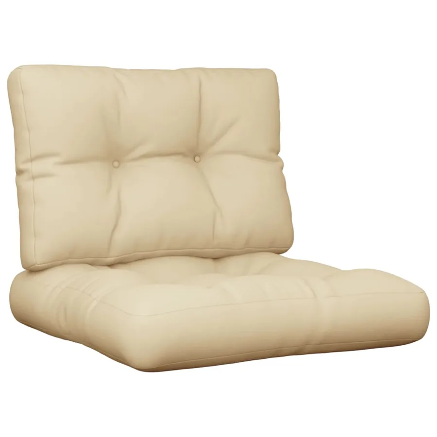 Coussins de palette lot de 2 beige tissu - 2