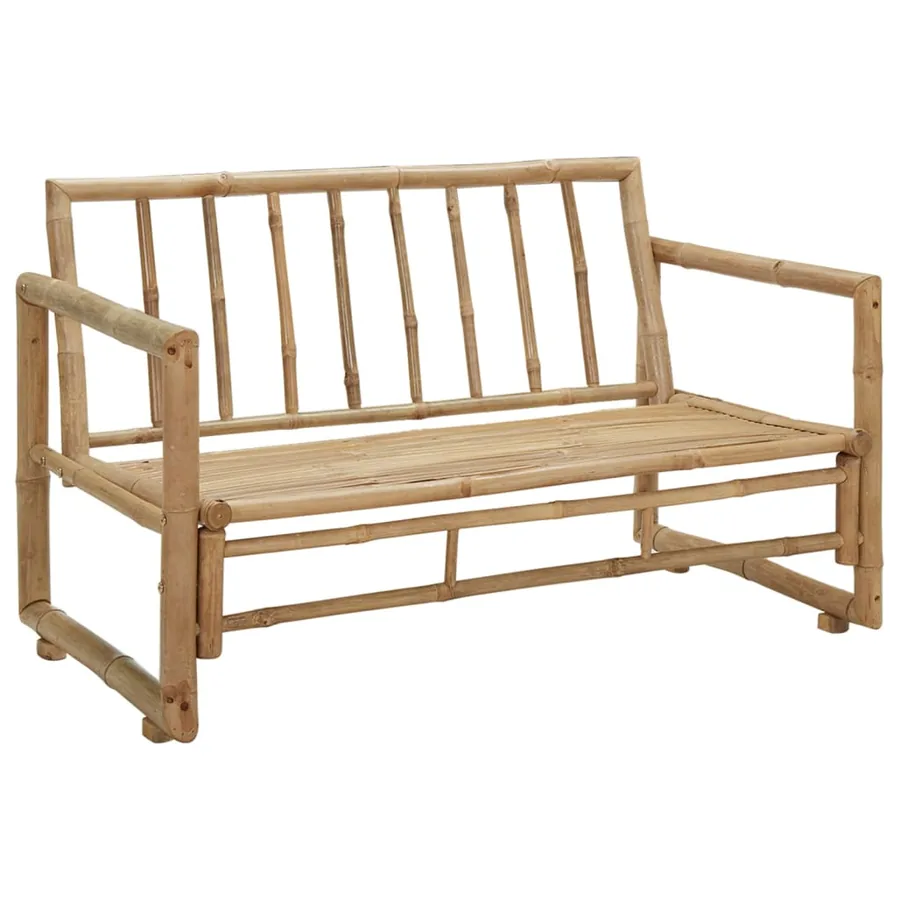 Canapé de jardin à 2 places avec coussins Bambou - 5