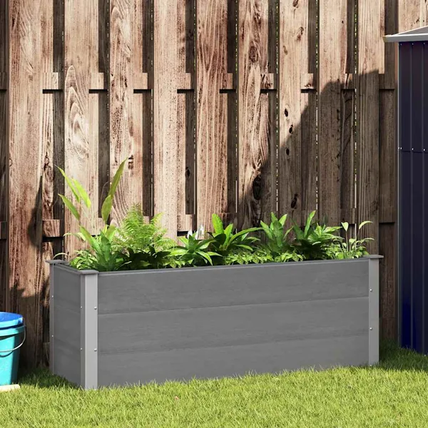 Lit surélevé de jardin WPC 150x50x54 cm Gris
