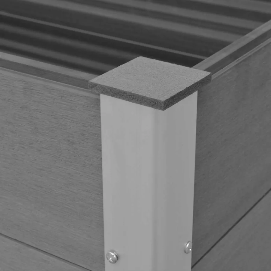 Lit surélevé de jardin WPC 150x50x54 cm Gris - 6