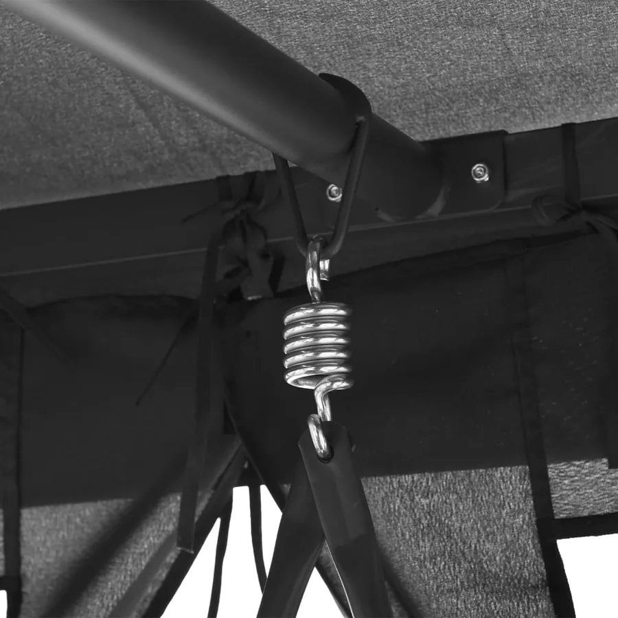 Balancelle convertible à auvent Anthracite 220x160x240 cm Acier - 7