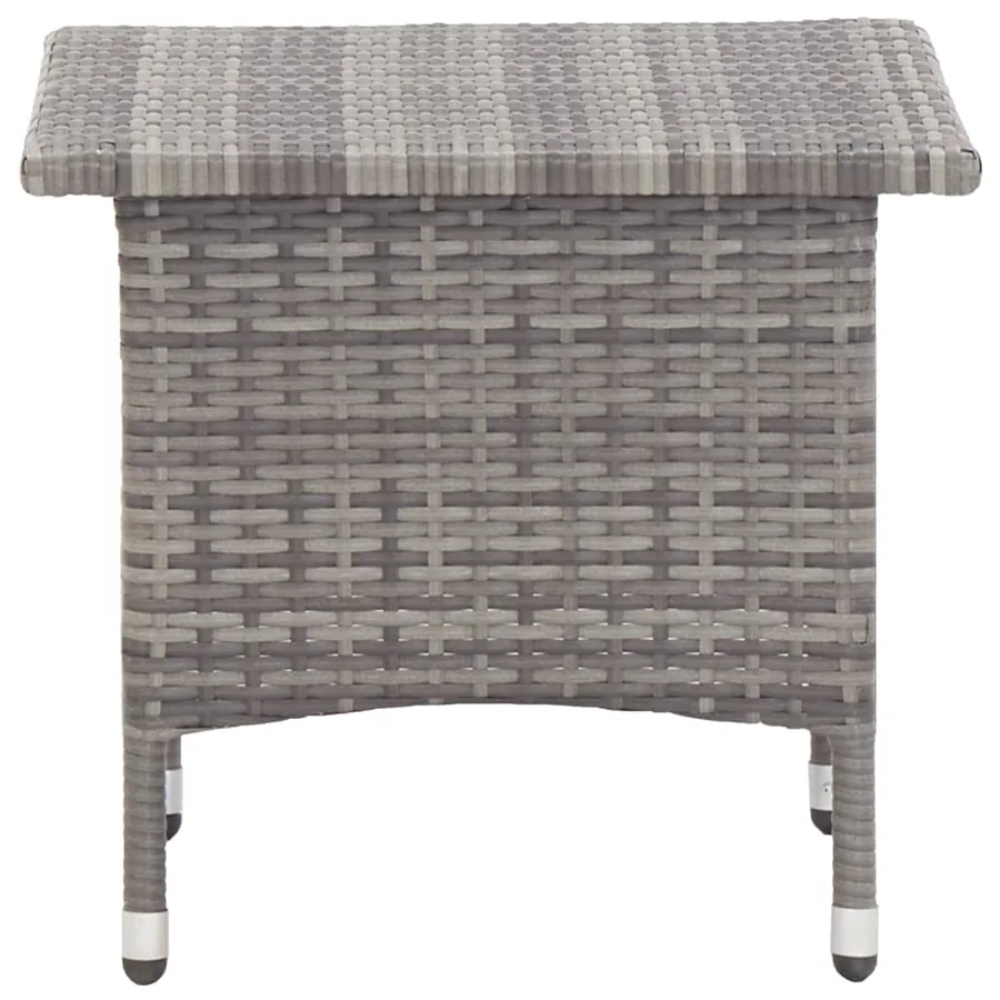 Table à thé Gris 50x50x47 cm Résine tressée - 2
