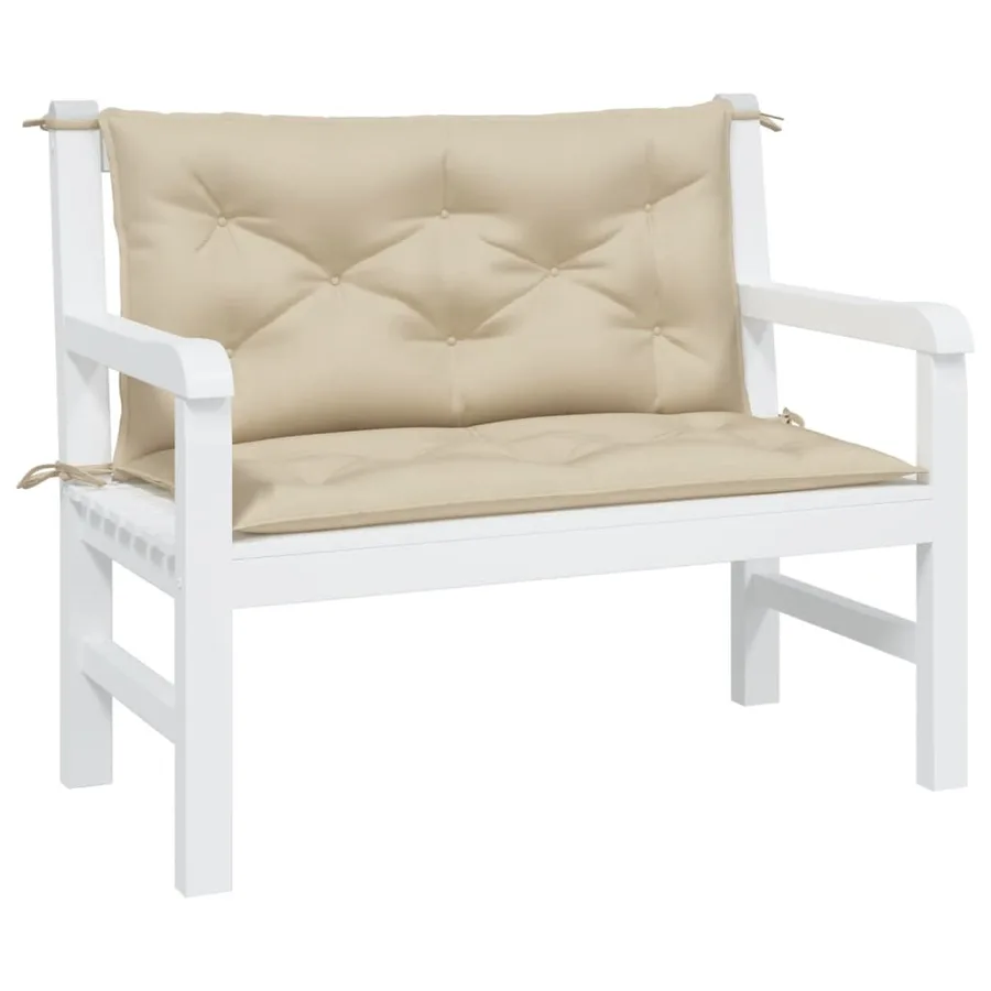 Coussins de banc jardin lot de 2 beige 100x50x7 cm tissu Oxford - 3