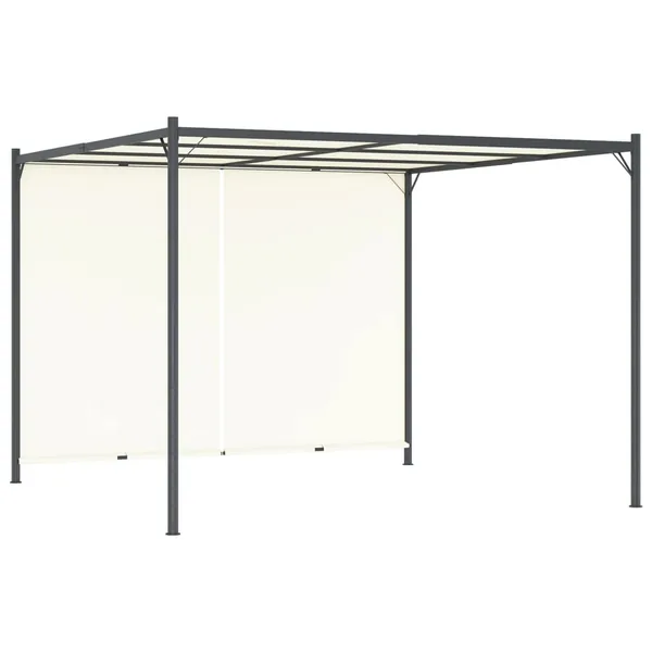 Pergola avec toit réglable Crème Blanc 3x3 m Acier