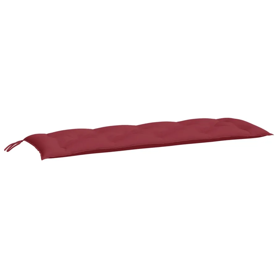 Coussins de banc de jardin lot de 2 rouge bordeaux tissu Oxford - 3