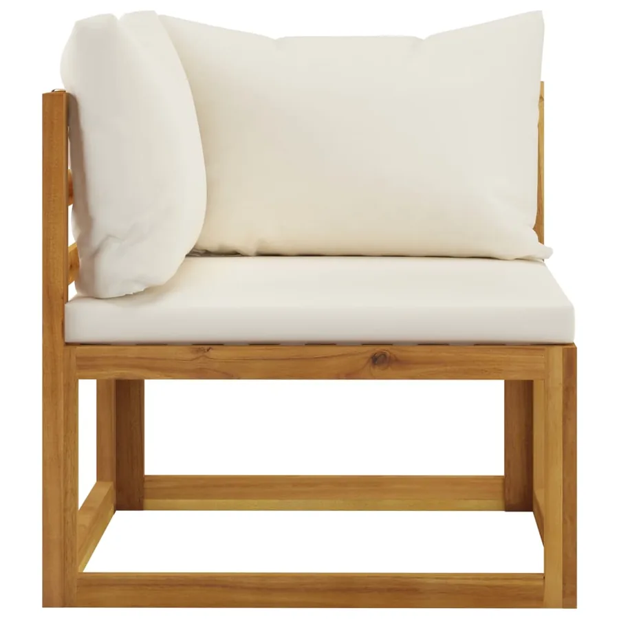 Banc de jardin à 2 places avec coussins blanc crème - 4