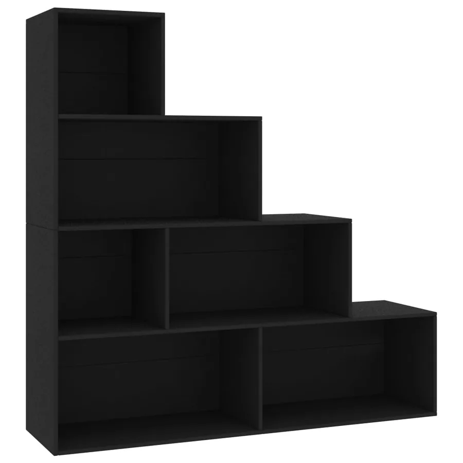 Bibliothèque/Séparateur de pièce Noir Bois d’ingénierie - 2