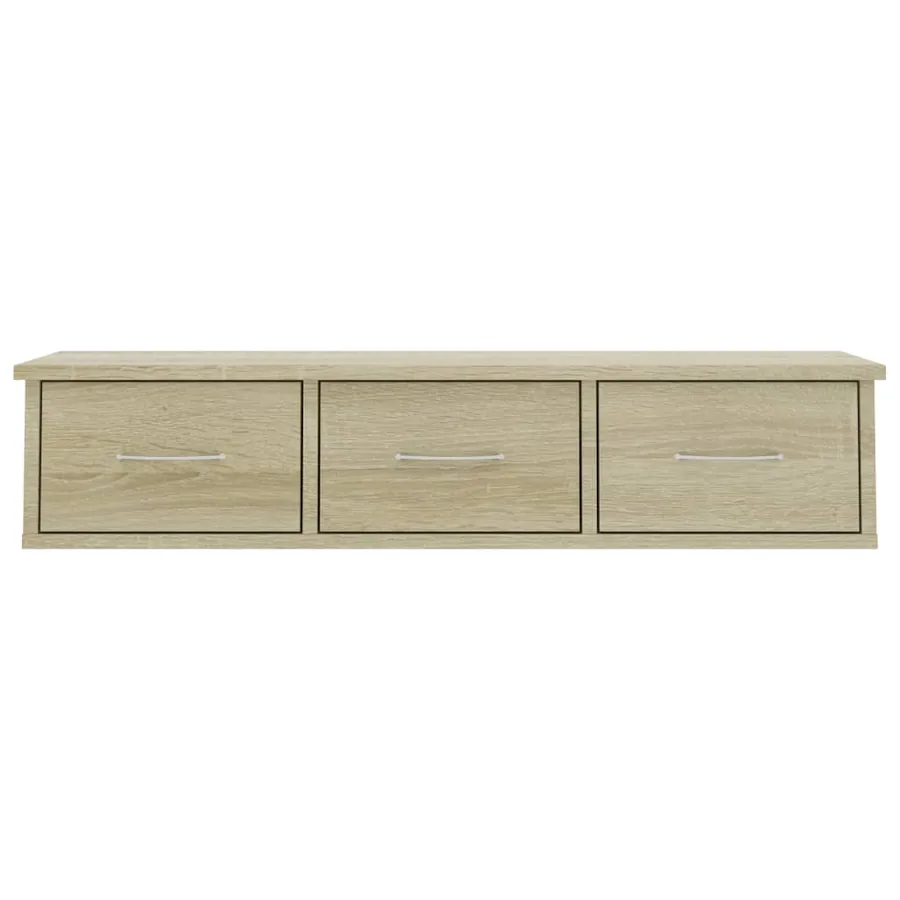Étagère murale avec tiroirs Chêne sonoma bois d'ingénierie - 4