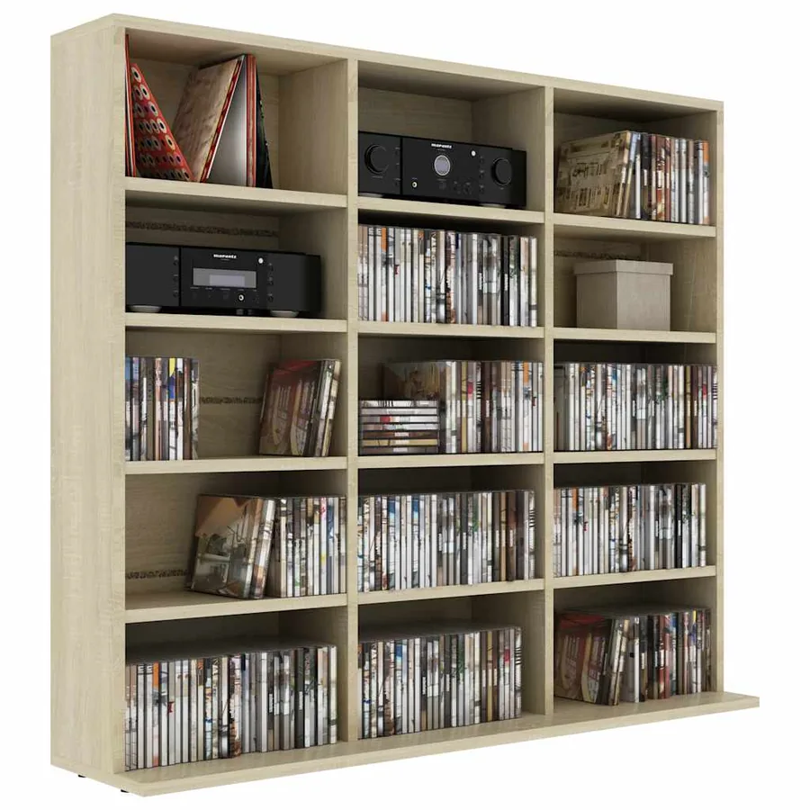 Armoire à CD Chêne sonoma 100x23x89,5 cm Bois d’ingénierie - 5