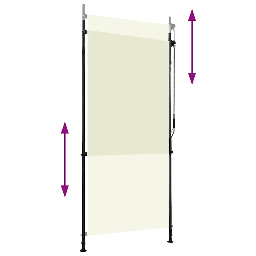 Store roulant d'extérieur 100 x 270 cm Crème - 3