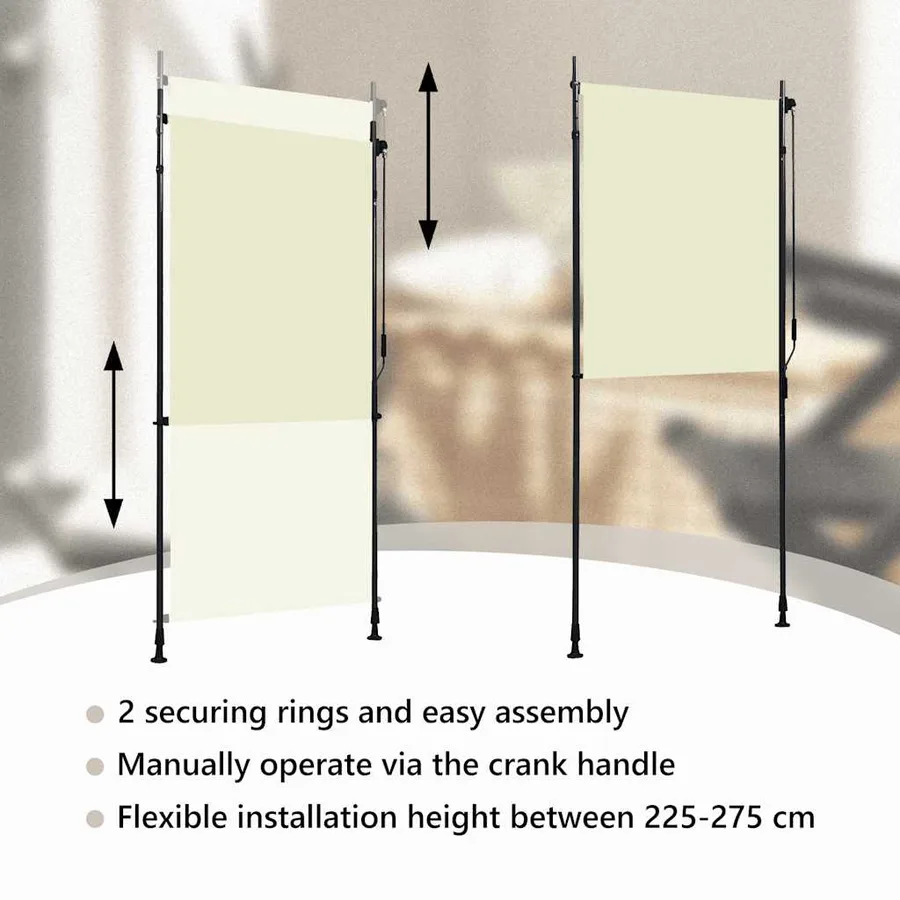 Store roulant d'extérieur 100 x 270 cm Crème - 9