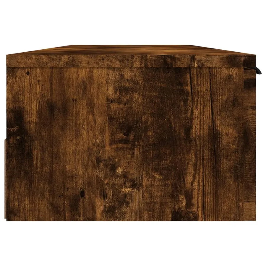 Armoire murale Chêne fumé 102x30x20 cm Bois d'ingénierie - 7