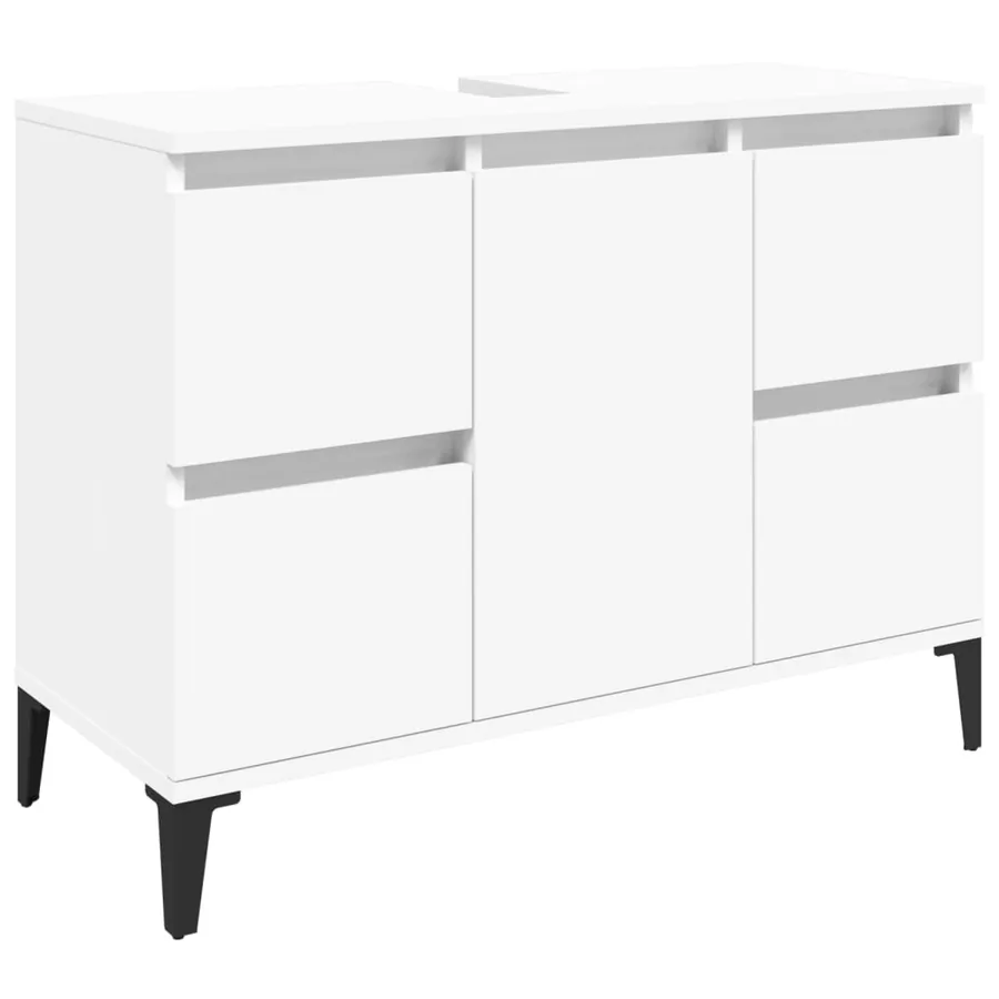 Meuble d'évier blanc 80x33x60 cm bois d'ingénierie - 2