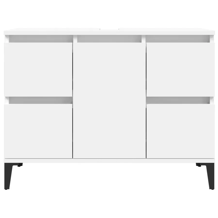 Meuble d'évier blanc 80x33x60 cm bois d'ingénierie - 5