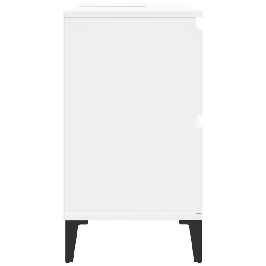 Meuble d'évier blanc 80x33x60 cm bois d'ingénierie - 7