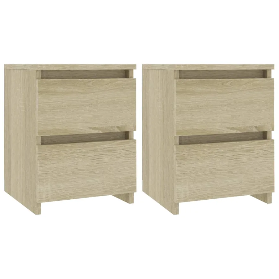 Tables de chevet 2 pcs Chêne sonoma 30x30x40 cm Bois ingénierie - 2
