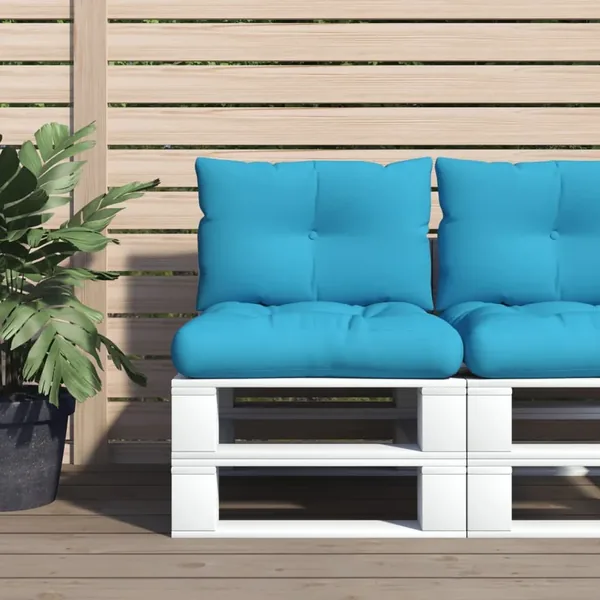Coussins de palette lot de 2 bleu tissu