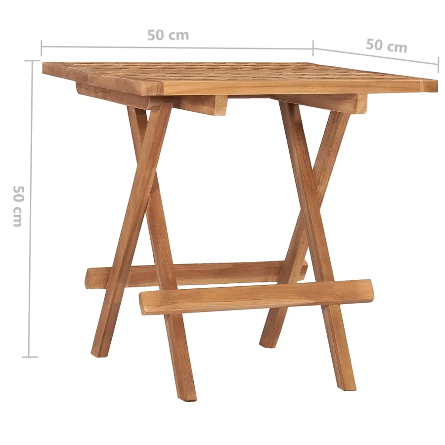 Table pliable de jardin 50x50x50 cm Bois de teck solide - 7