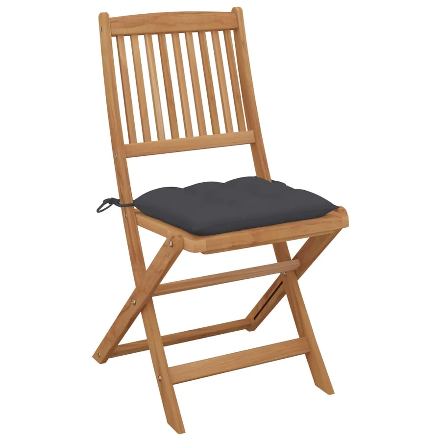 Chaises pliables de jardin lot de 6 avec coussins Bois d'acacia - 3