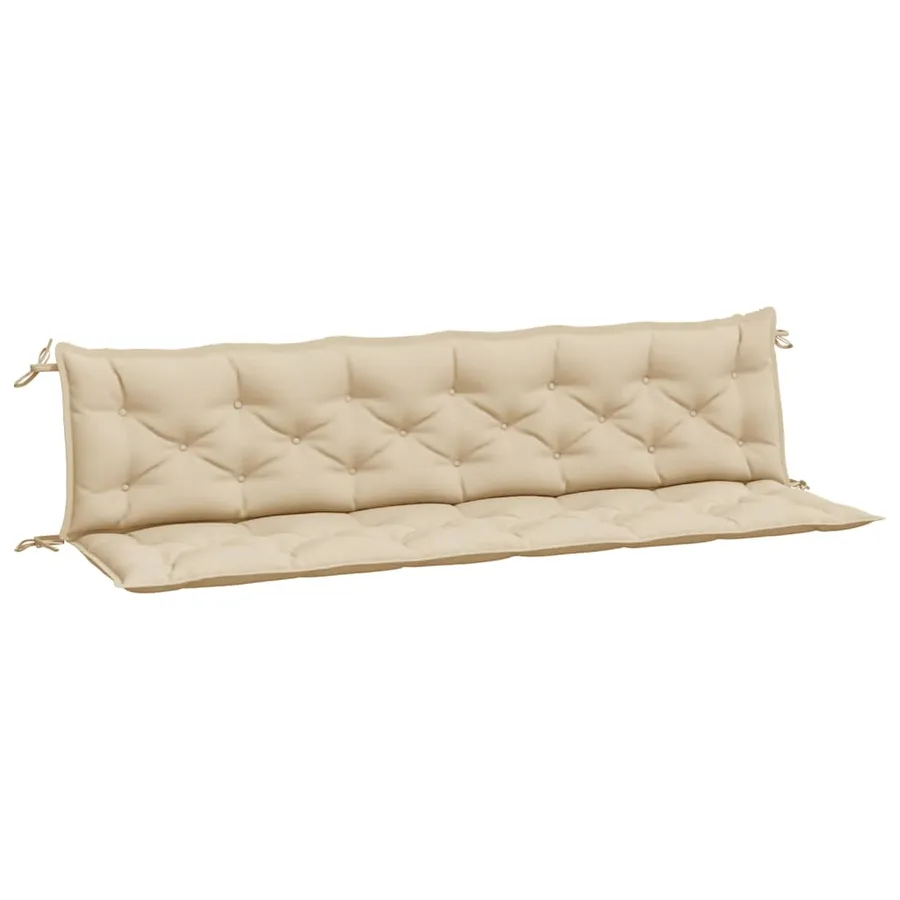 Coussins de banc jardin lot de 2 beige 200x50x7 cm tissu Oxford - 2