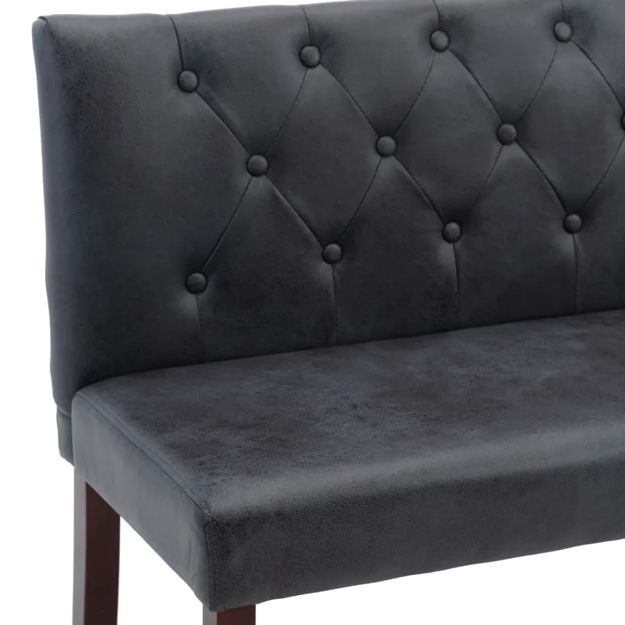 Banc 120 cm Gris Similicuir daim - 6