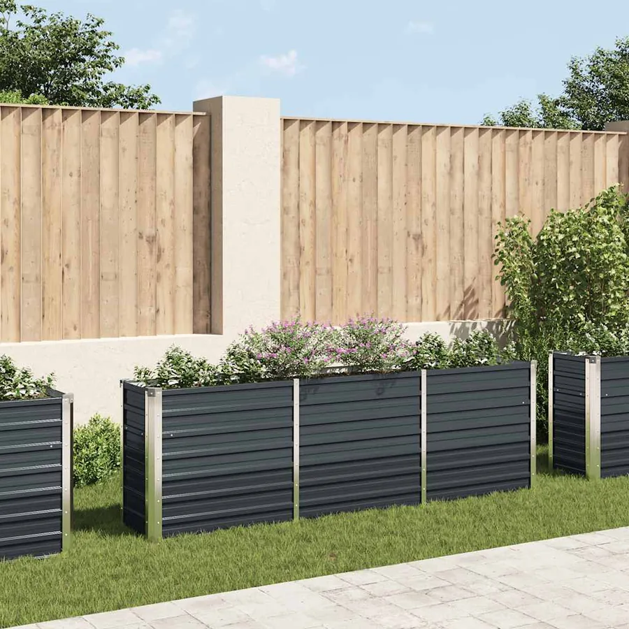 Lit surélevé de jardin Acier galvanisé 240x40x77 cm Anthracite