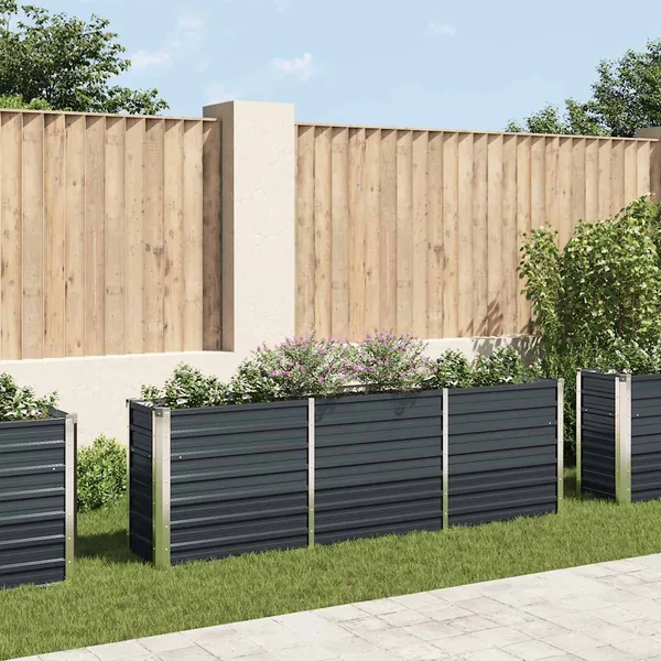 Lit surélevé de jardin Acier galvanisé 240x40x77 cm Anthracite