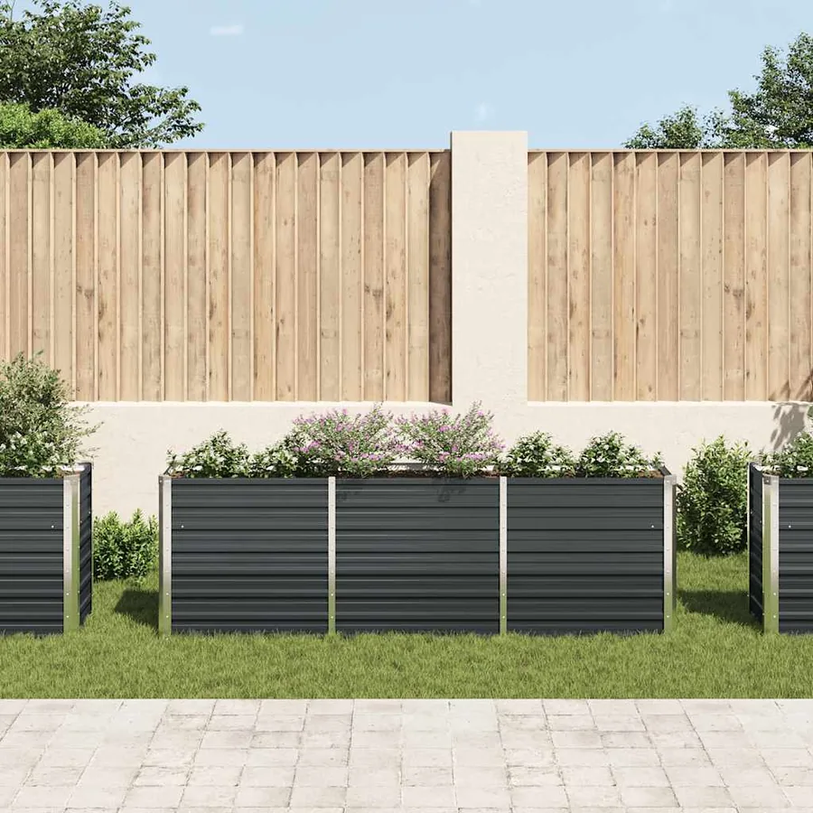 Lit surélevé de jardin Acier galvanisé 240x40x77 cm Anthracite - 3