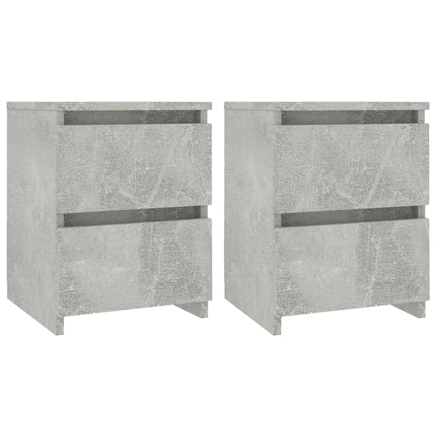 Tables de chevet 2 pcs Gris béton 30x30x40 cm Bois d’ingénierie - 2
