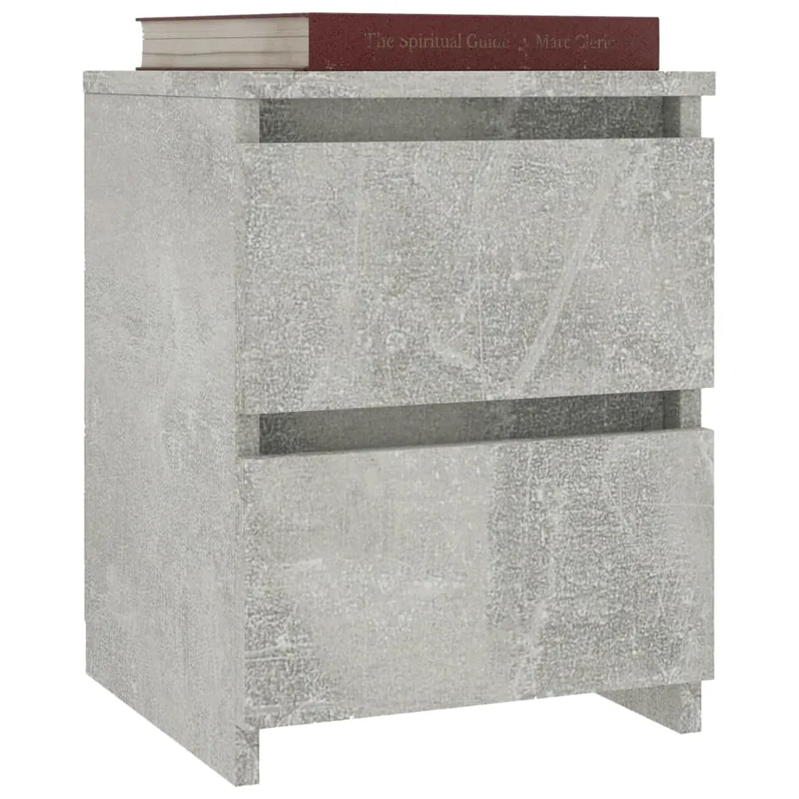 Tables de chevet 2 pcs Gris béton 30x30x40 cm Bois d’ingénierie - 5