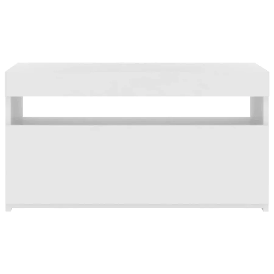 Meuble TV avec lumières LED Blanc 75x35x40 cm - 7