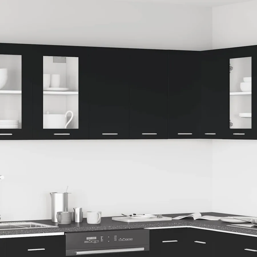 Armoire suspendue "Lyon" Noir 60 x 31 x 60 cm Bois d'ingénierie