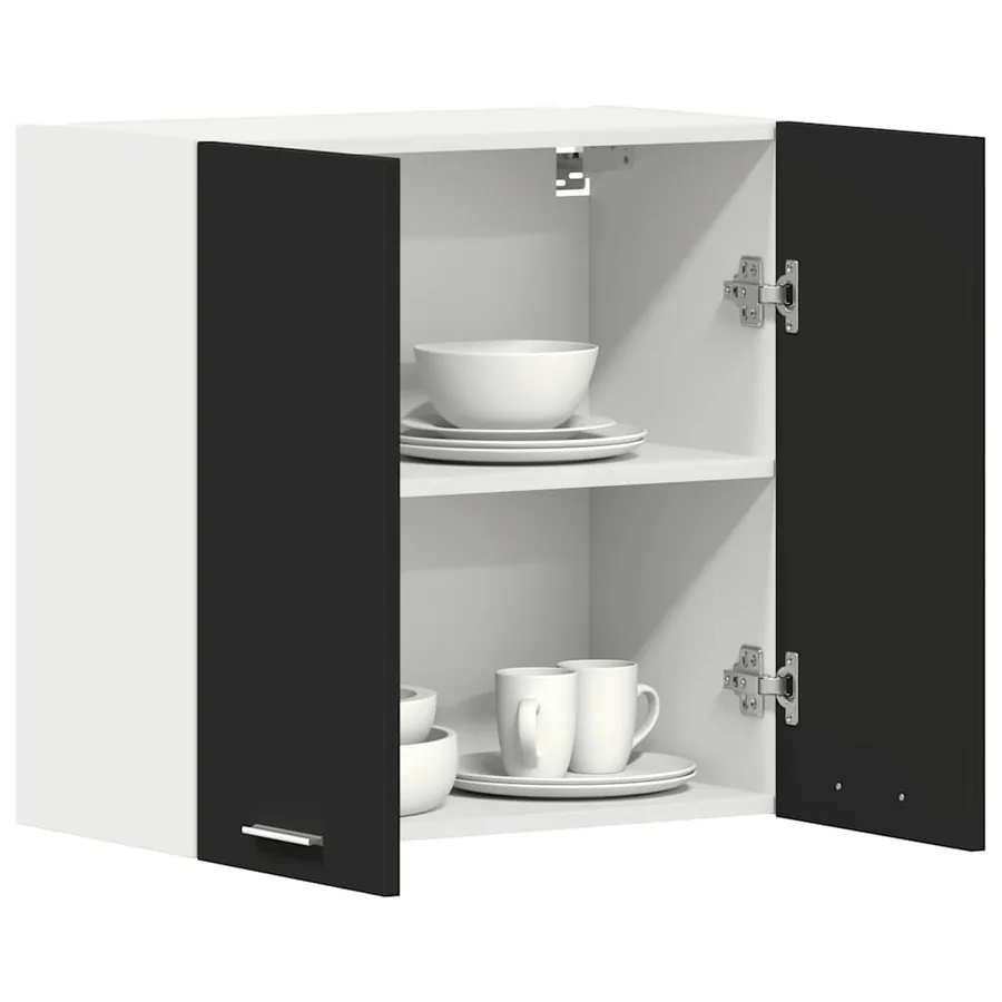 Armoire suspendue "Lyon" Noir 60 x 31 x 60 cm Bois d'ingénierie - 4