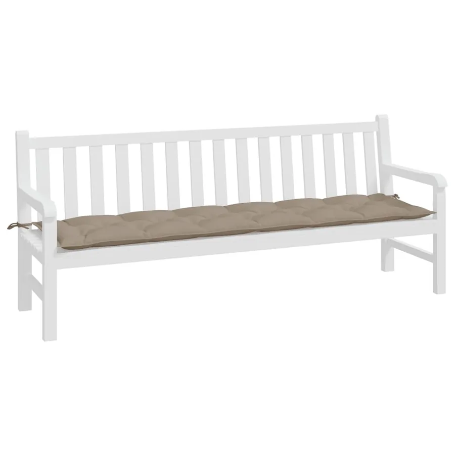 Coussin de banc de jardin taupe 200x50x7 cm tissu oxford - 3