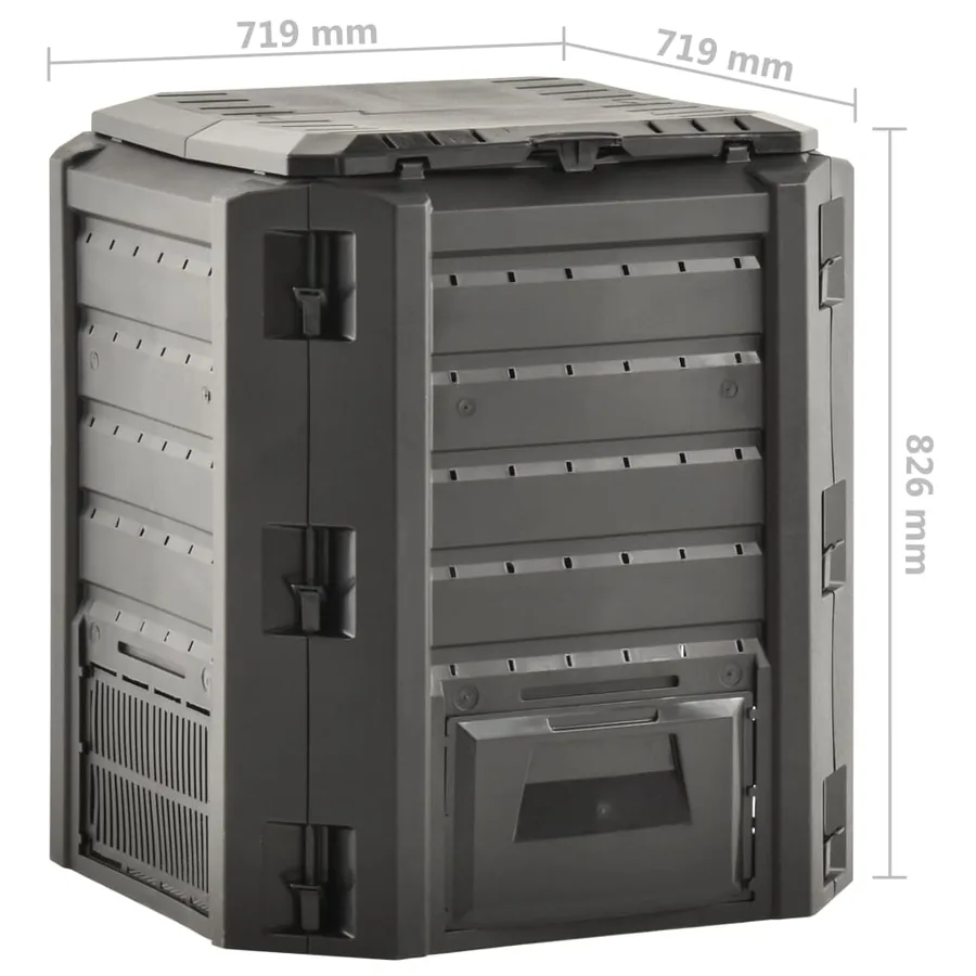 Composteur de jardin Noir 380 L - 5