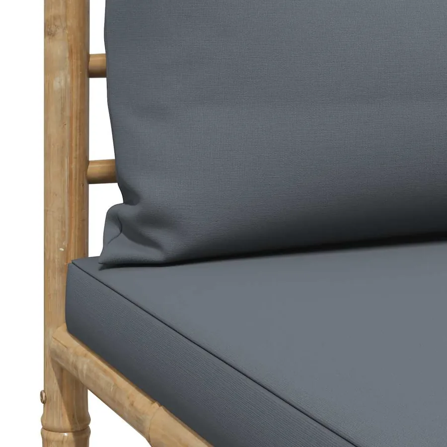 Salon de jardin 2 pcs avec coussins gris foncé Bambou - 12