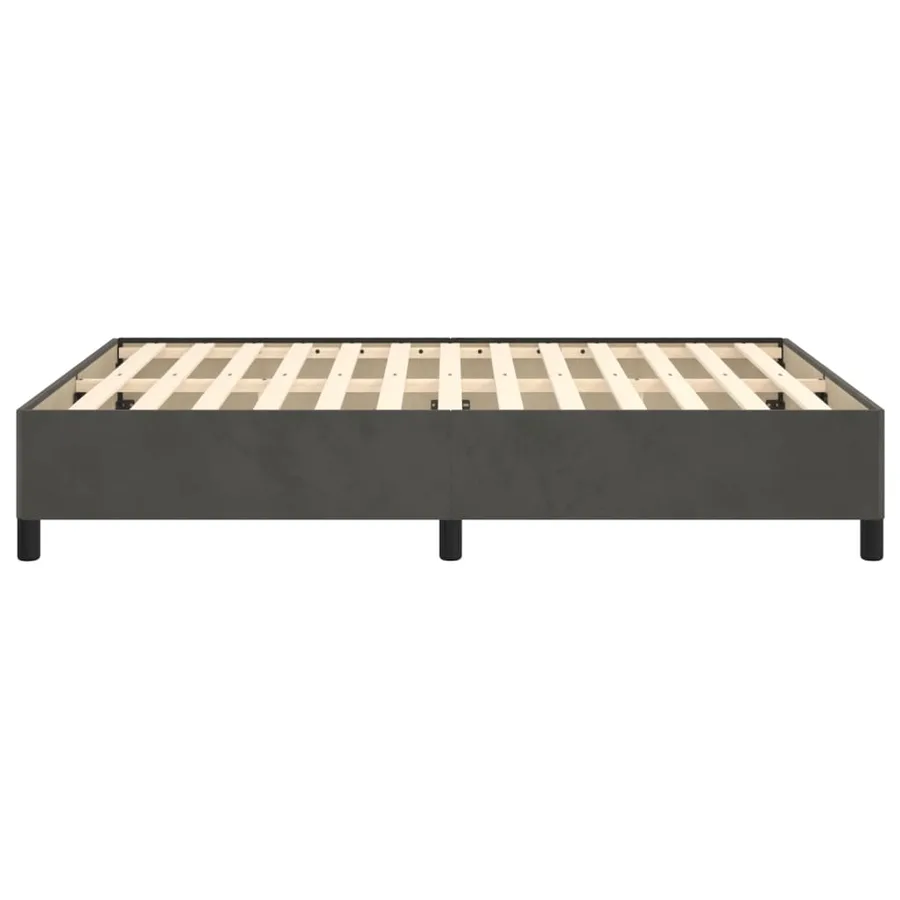 Cadre de lit sans matelas gris foncé 140x200 cm velours - 6